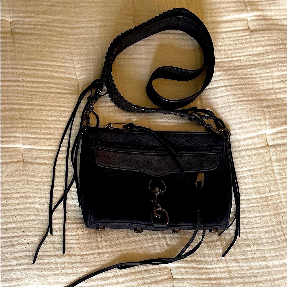 Rebecca Minkoff Mini M.A.C. Blue Suede Crossbody Bag - Picture 2 of 8